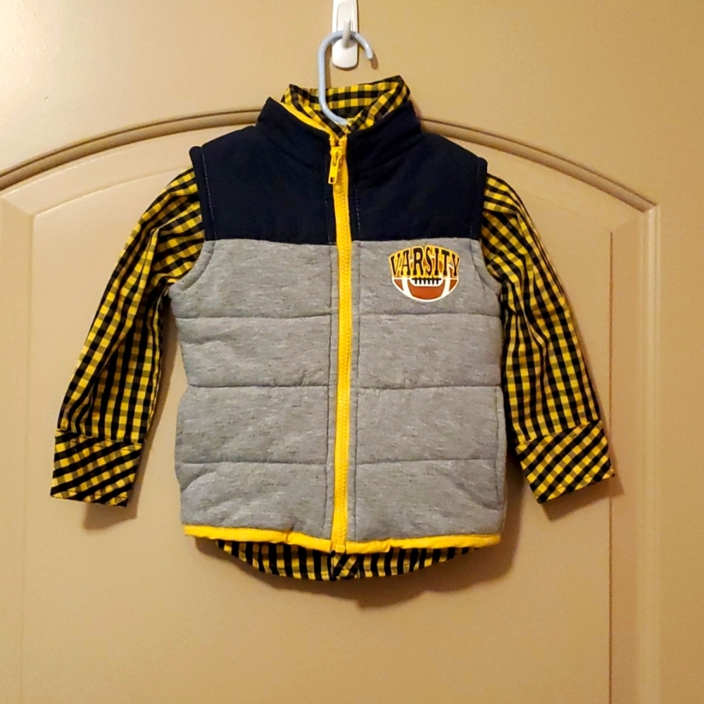 Toddler Boy's Size 2T 2-Piece Shirt and Vest Combo